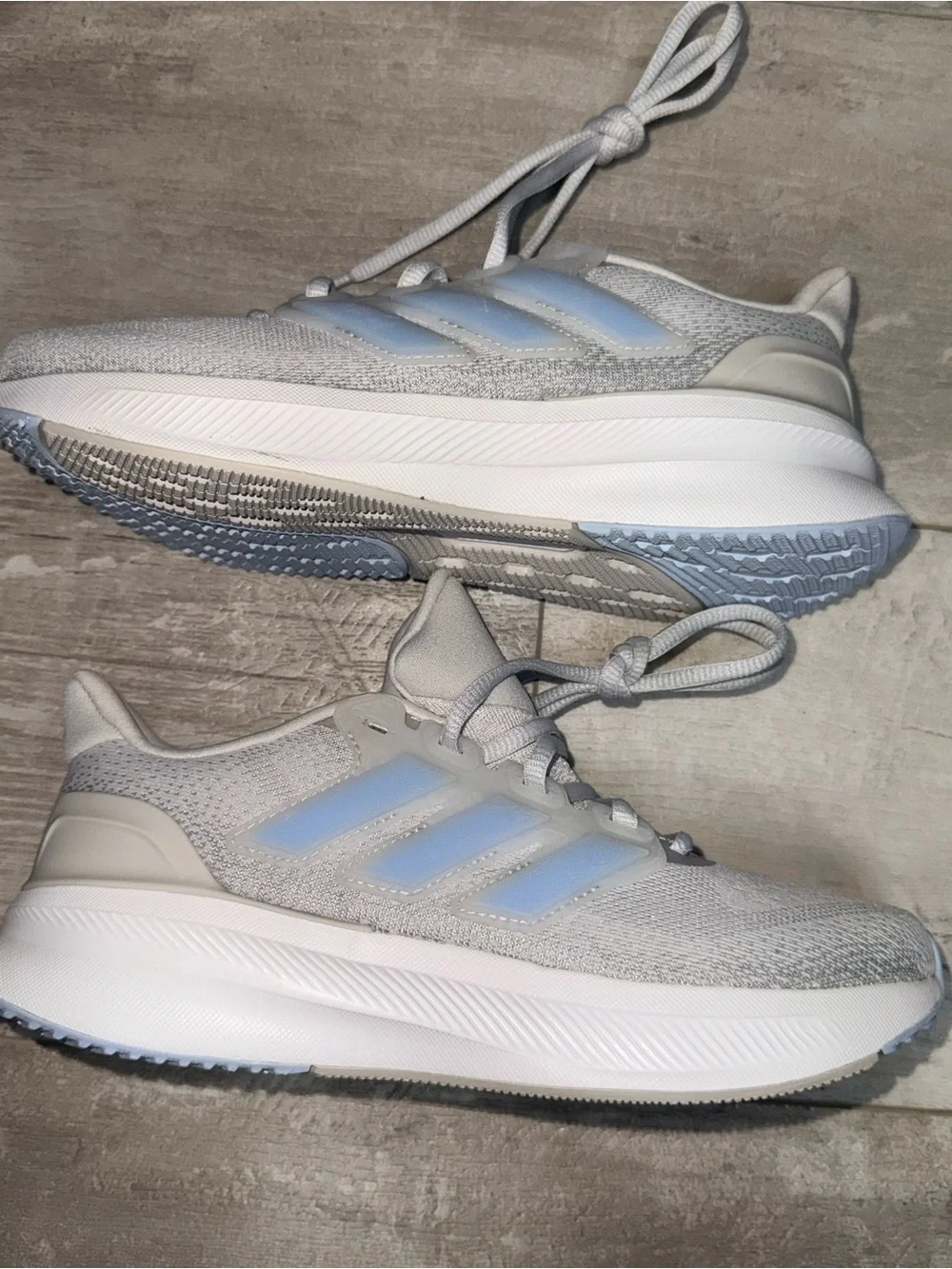 Adidas UltraRun 5 J Kids Size 4 Grey Blue Running Shoes NWT